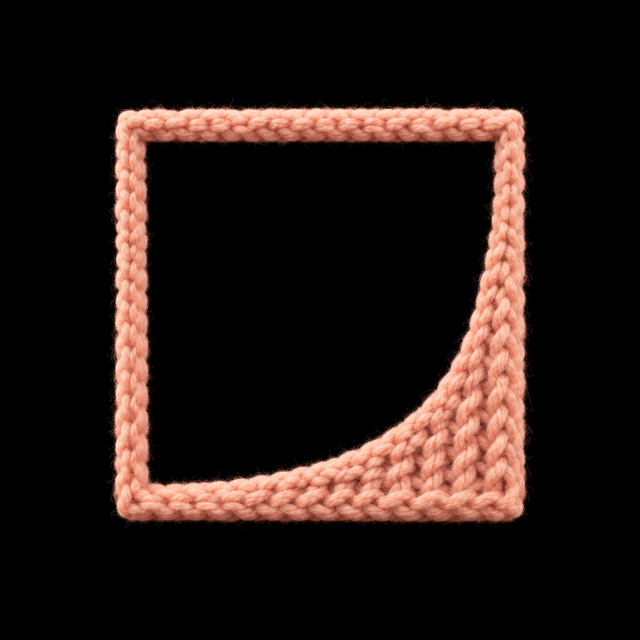 Pink knitted accelerationist frame on black